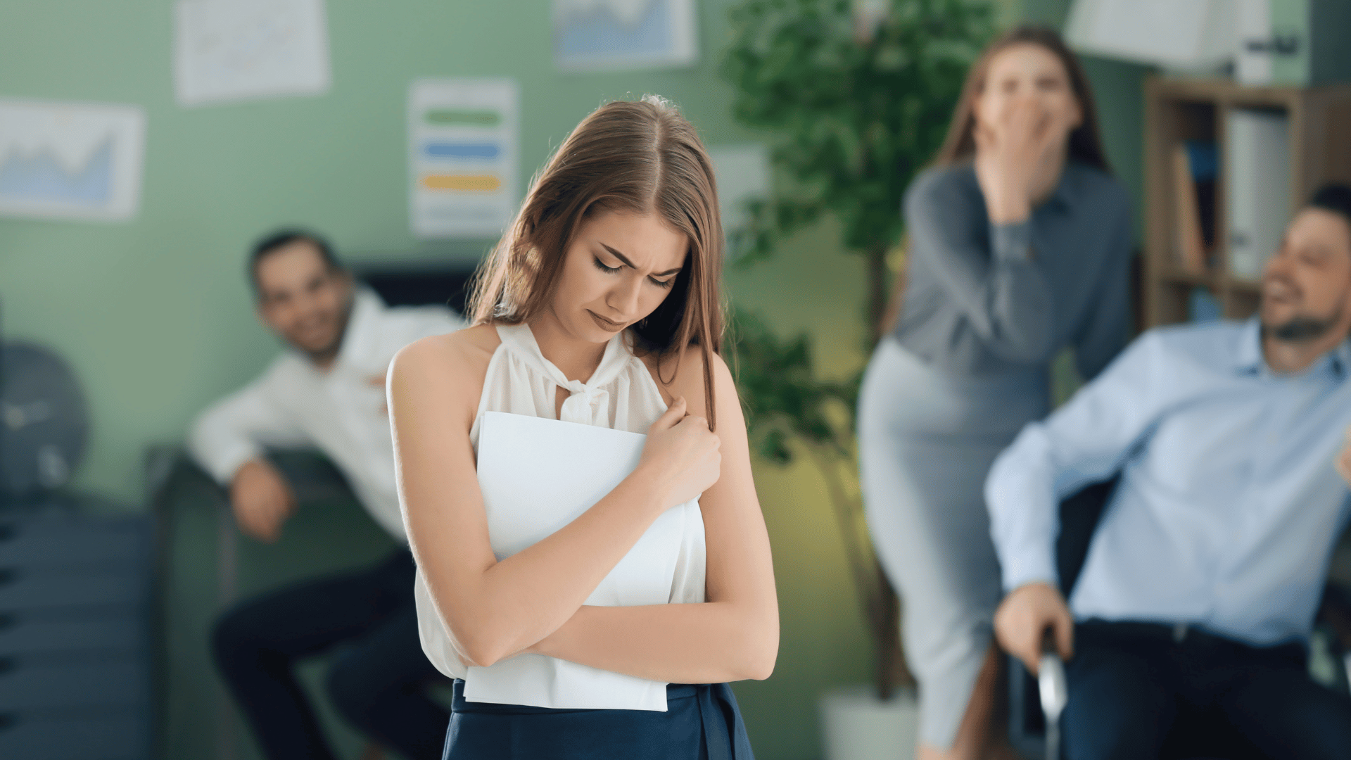 a woman feeling sad and getting yelled at because she spoke up